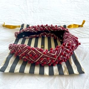 Beaded red and white Lele Sadoughi headband